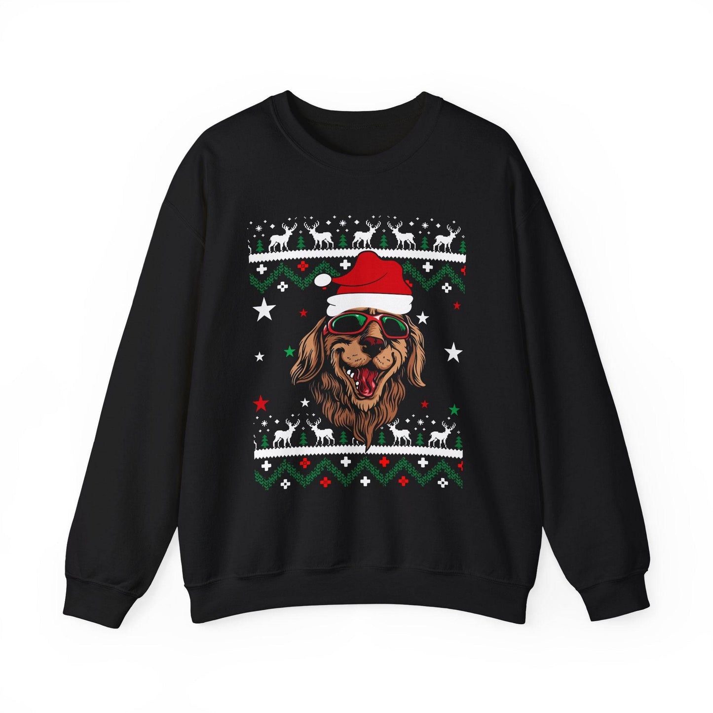 Santa Dog Ugly Christmas Sweatshirt - Funny Holiday Graphic Pullover - Goateez Style