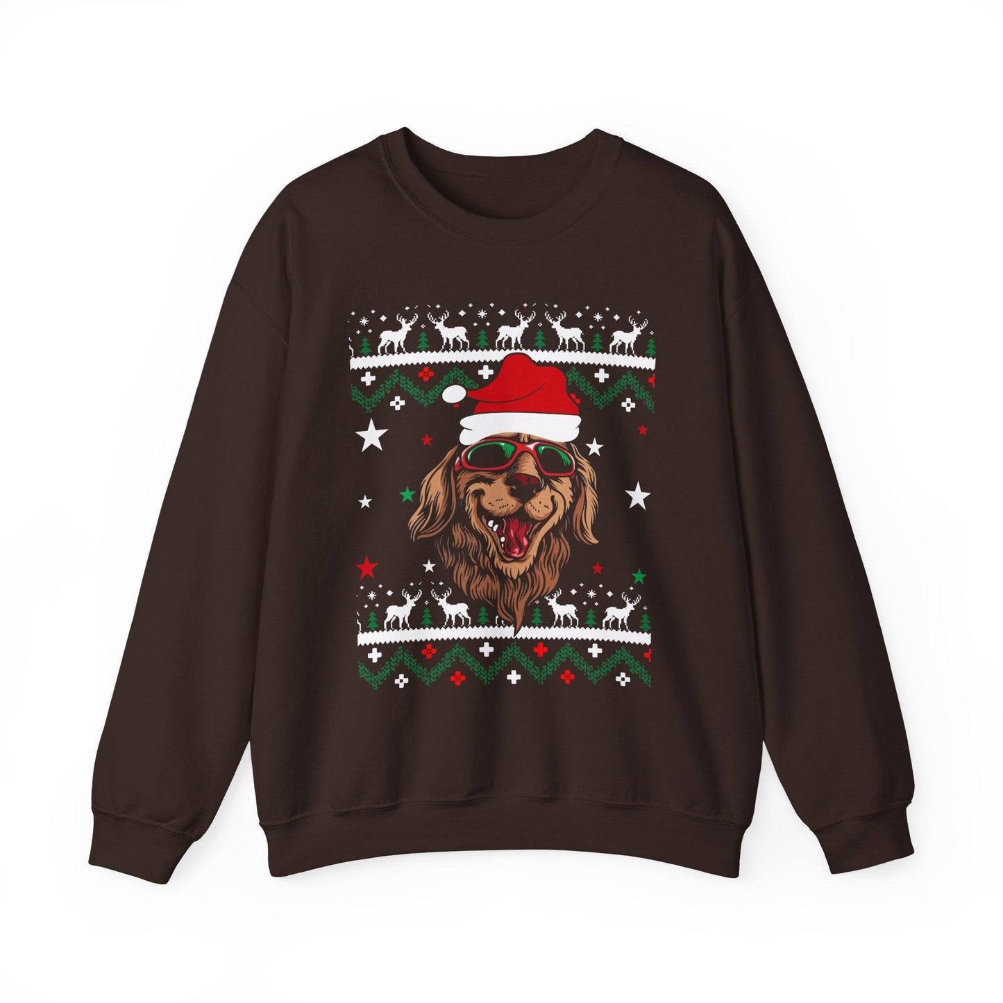 Santa Dog Ugly Christmas Sweatshirt - Funny Holiday Graphic Pullover - Goateez Style