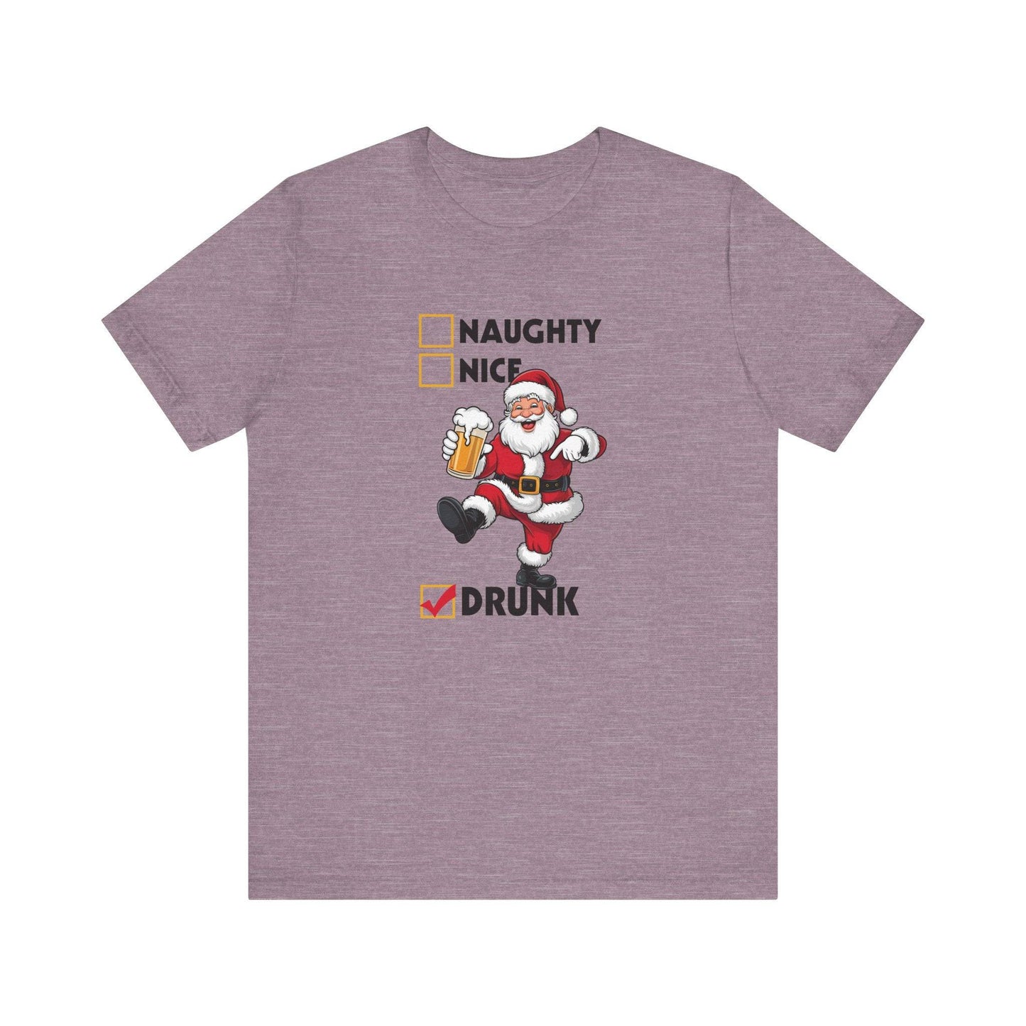 Santa Drunk Checklist Christmas T-Shirt - Funny Holiday Shirt - Goateez Style