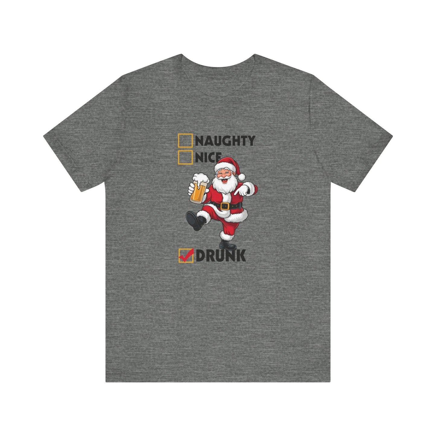 Santa Drunk Checklist Christmas T-Shirt - Funny Holiday Shirt - Goateez Style