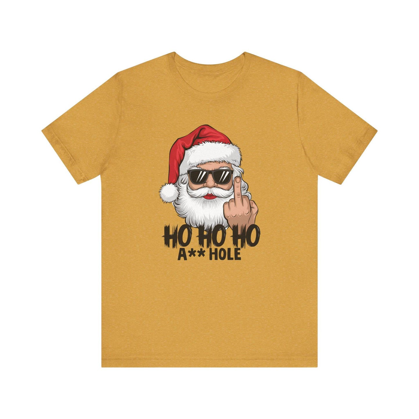 Santa Flipping the Bird Christmas T-Shirt - Funny Holiday Graphic Tee - Goateez Style