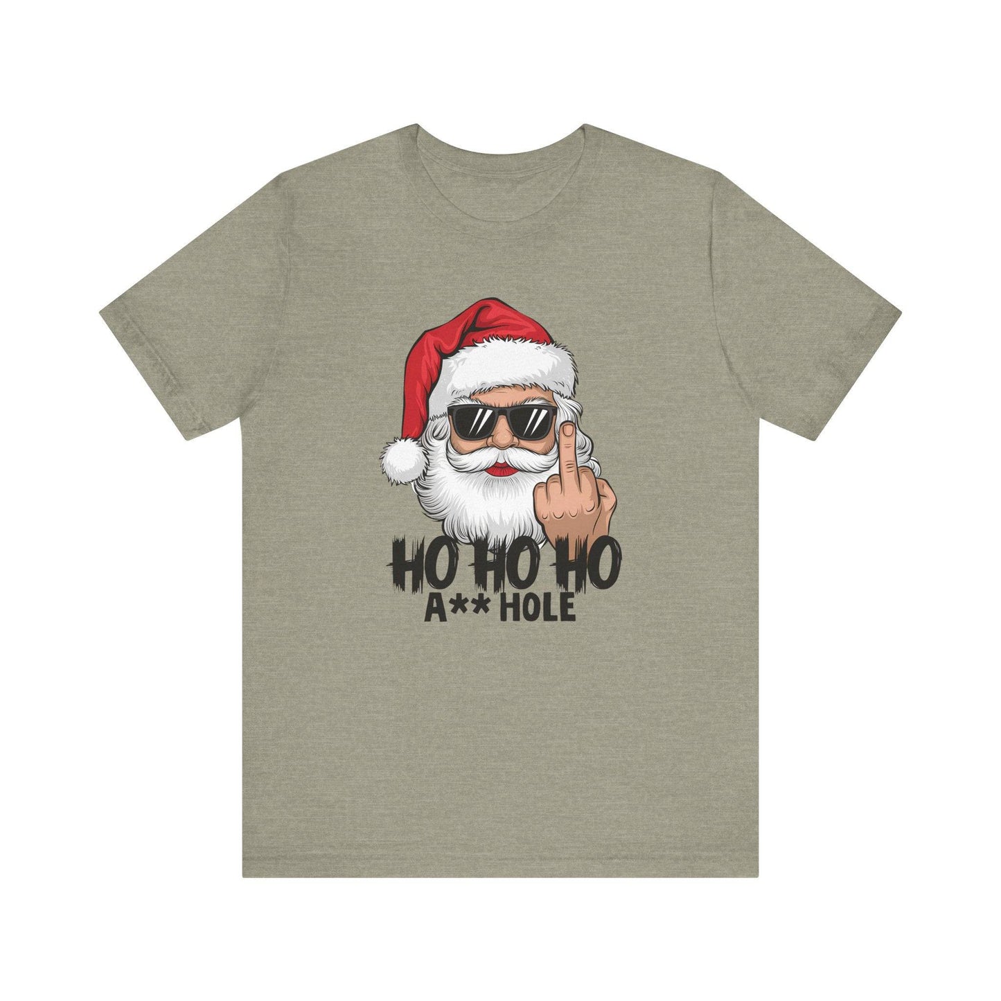 Santa Flipping the Bird Christmas T-Shirt - Funny Holiday Graphic Tee - Goateez Style
