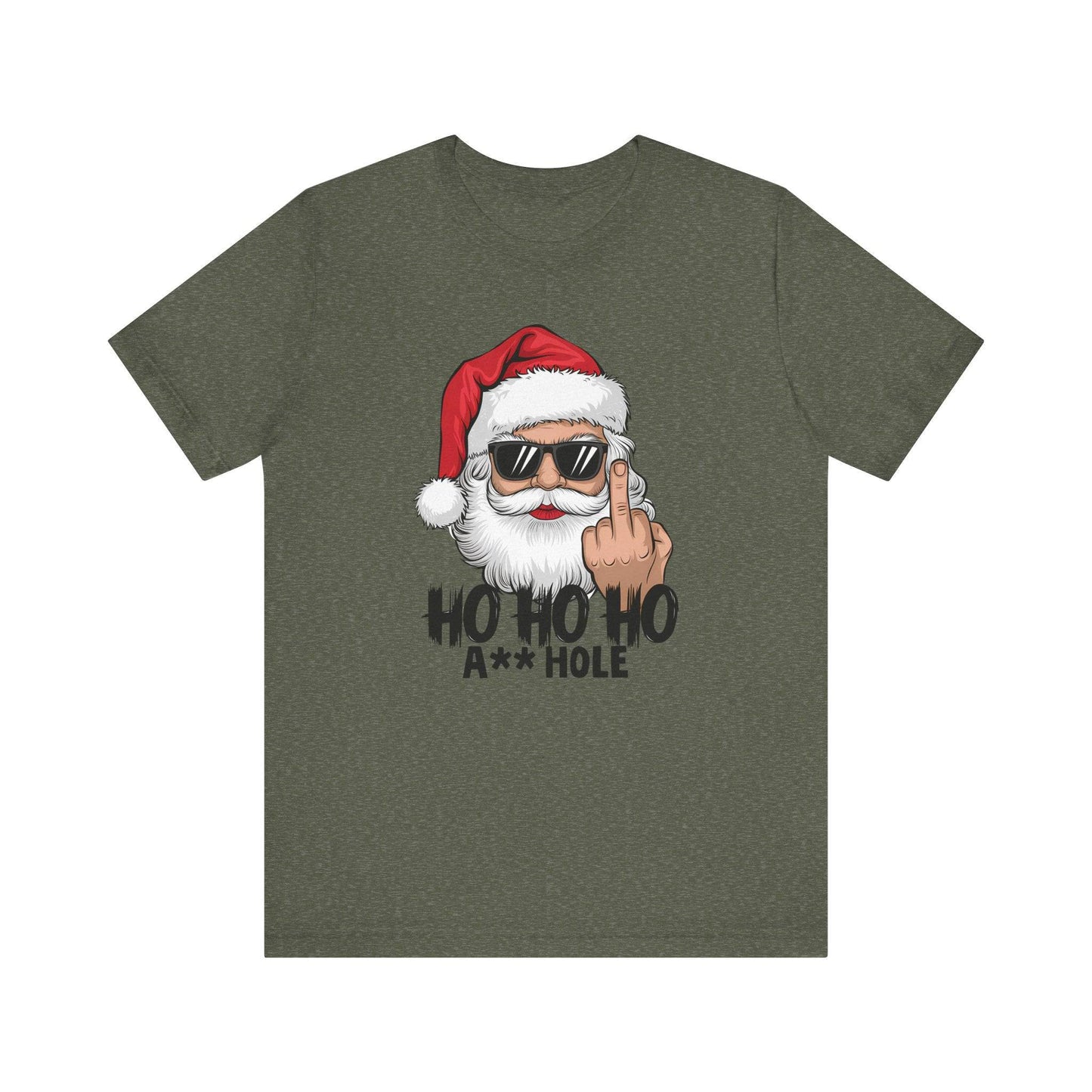 Santa Flipping the Bird Christmas T-Shirt - Funny Holiday Graphic Tee - Goateez Style