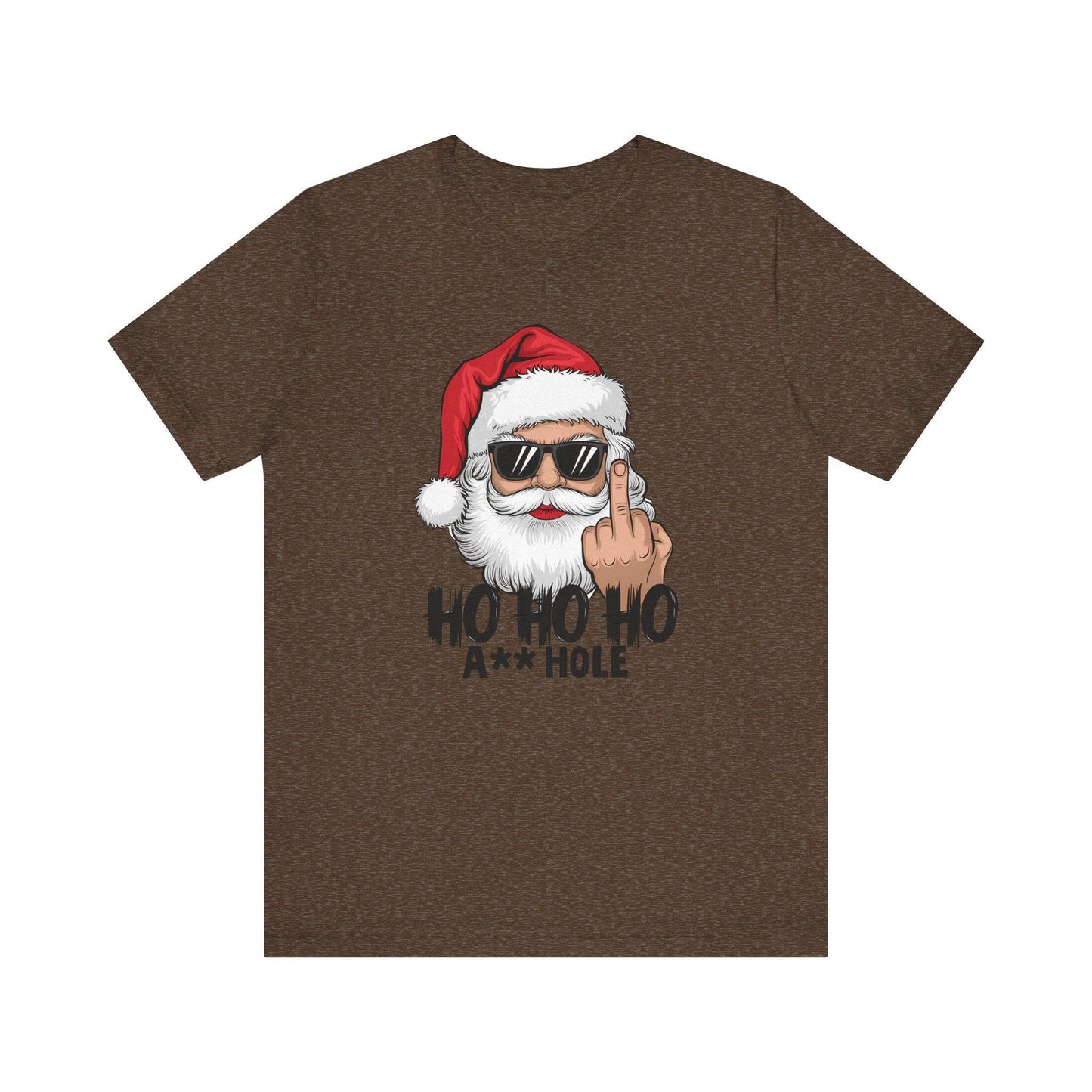 Santa Flipping the Bird Christmas T-Shirt - Funny Holiday Graphic Tee - Goateez Style