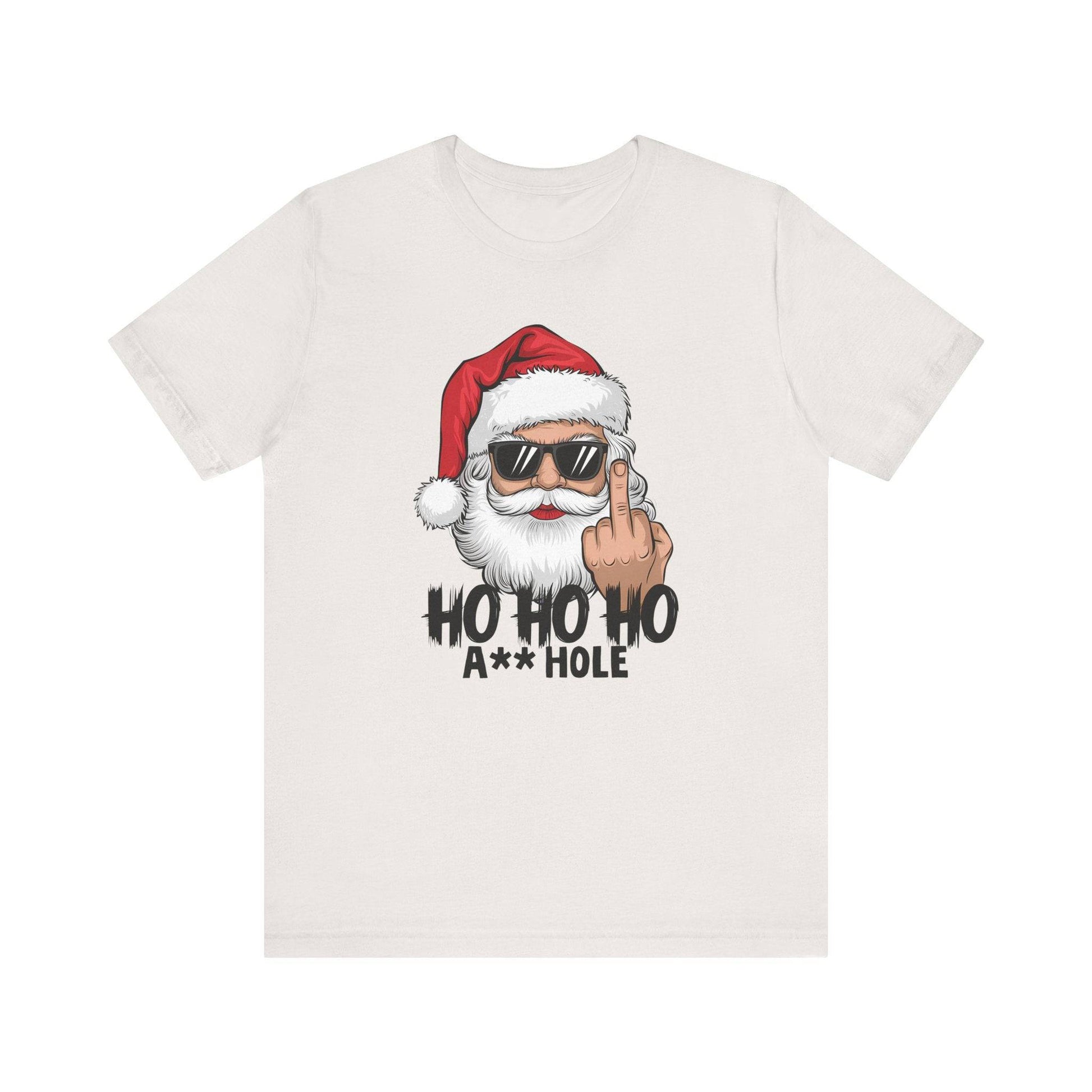 Santa Flipping the Bird Christmas T-Shirt - Funny Holiday Graphic Tee - Goateez Style