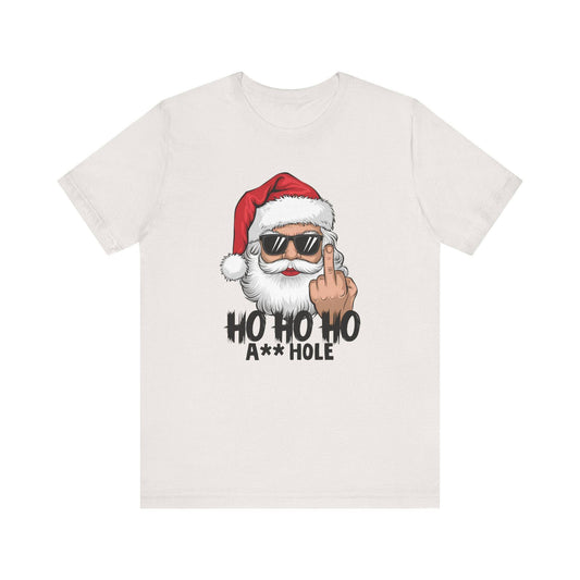 Santa Flipping the Bird Christmas T-Shirt - Funny Holiday Graphic Tee - Goateez Style