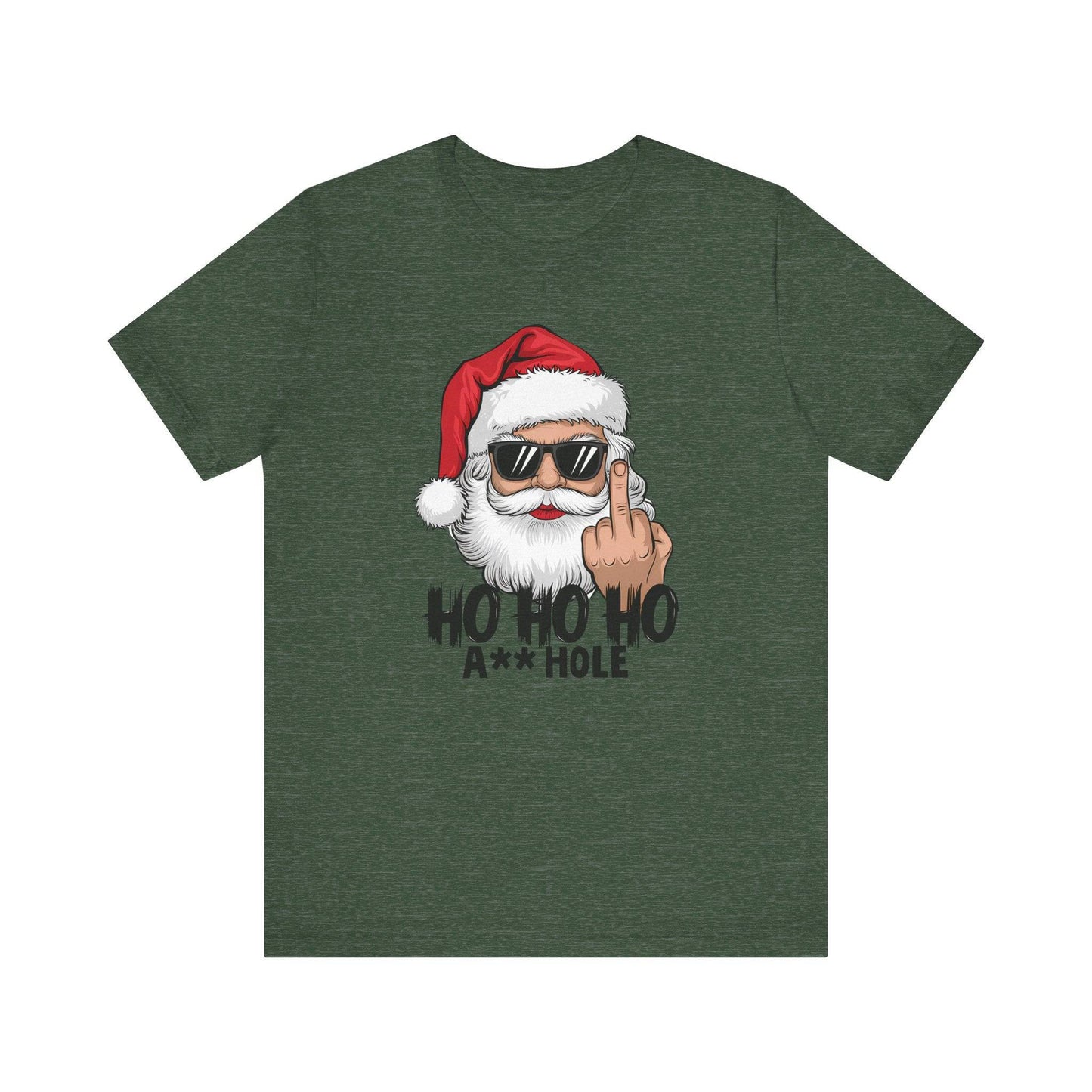 Santa Flipping the Bird Christmas T-Shirt - Funny Holiday Graphic Tee - Goateez Style