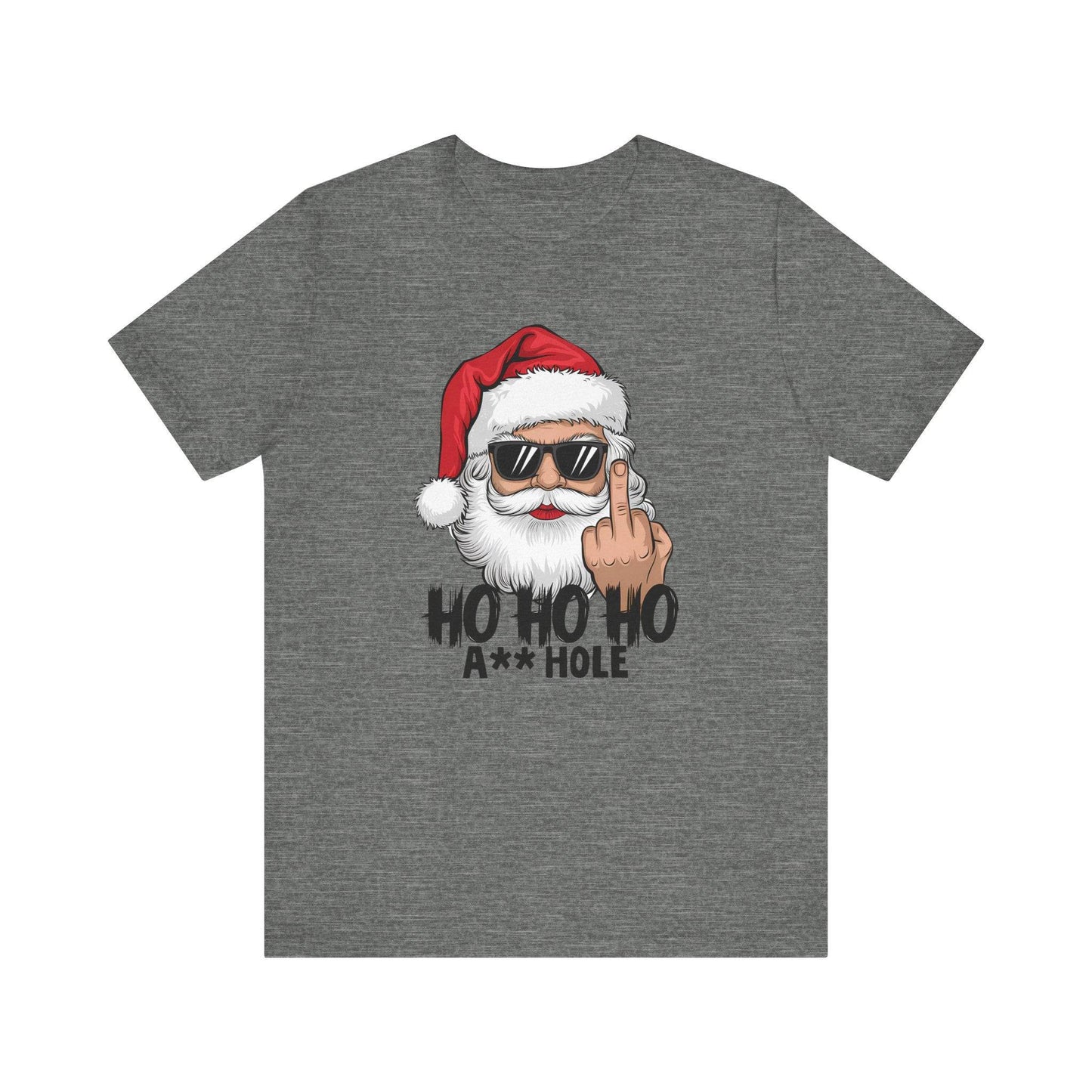 Santa Flipping the Bird Christmas T-Shirt - Funny Holiday Graphic Tee - Goateez Style