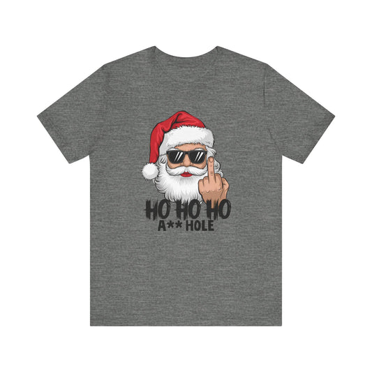 Santa Flipping the Bird Christmas T-Shirt - Funny Holiday Graphic Tee - Goateez Style