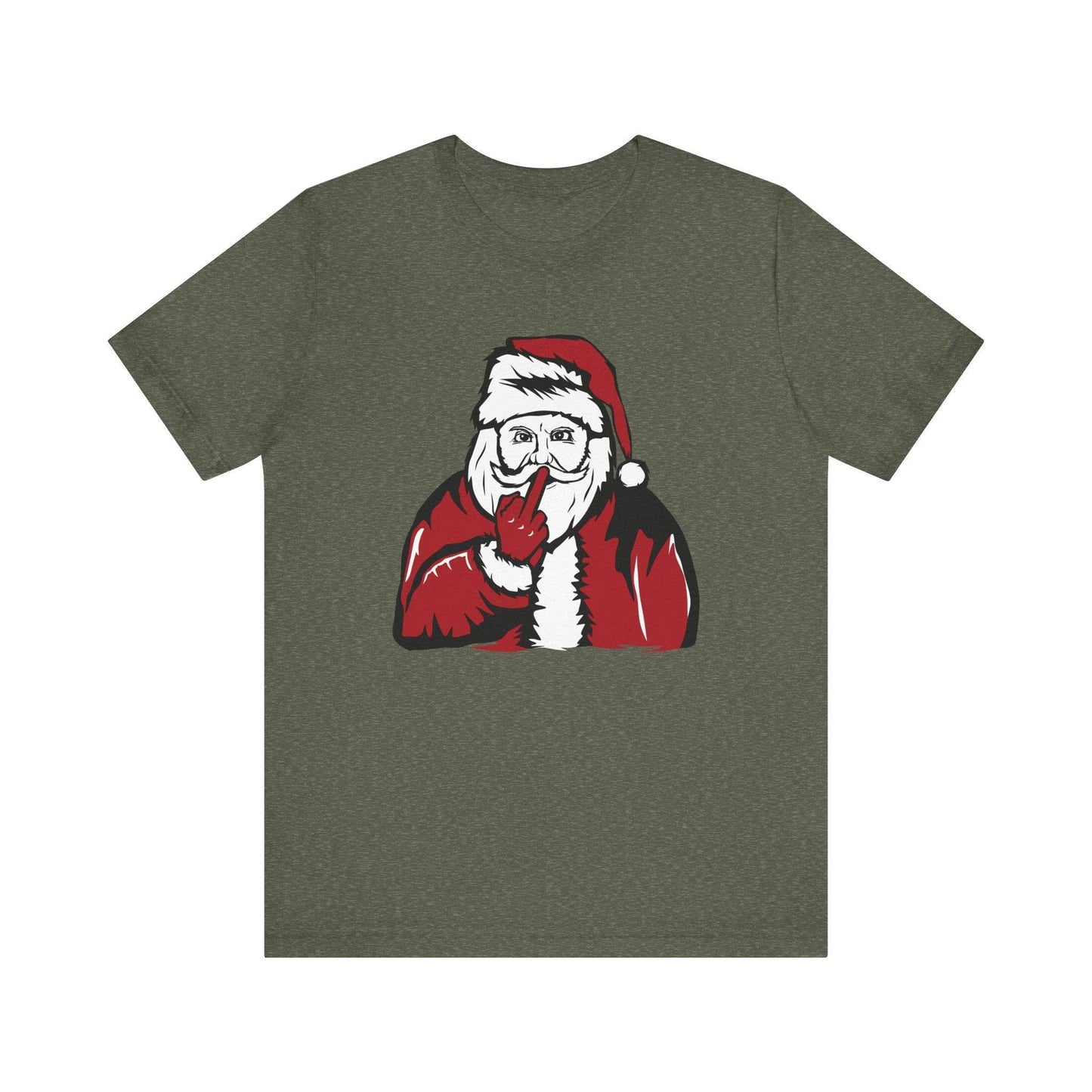 Santa Flipping the Bird Funny Christmas T-Shirt Holiday Humor - Goateez Style
