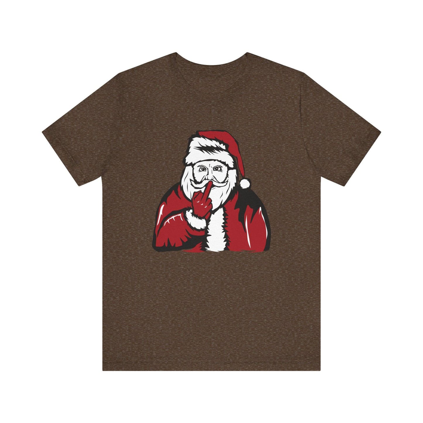 Santa Flipping the Bird Funny Christmas T-Shirt Holiday Humor - Goateez Style