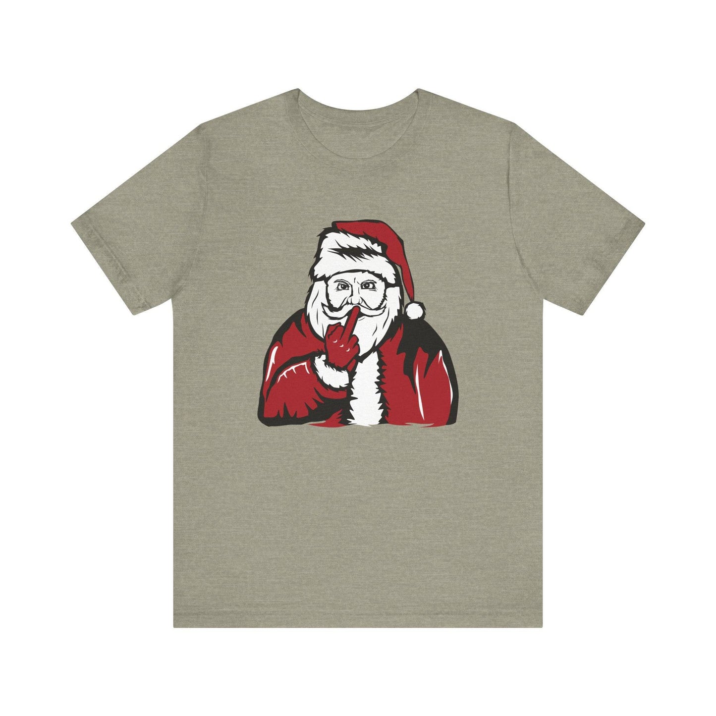 Santa Flipping the Bird Funny Christmas T-Shirt Holiday Humor - Goateez Style