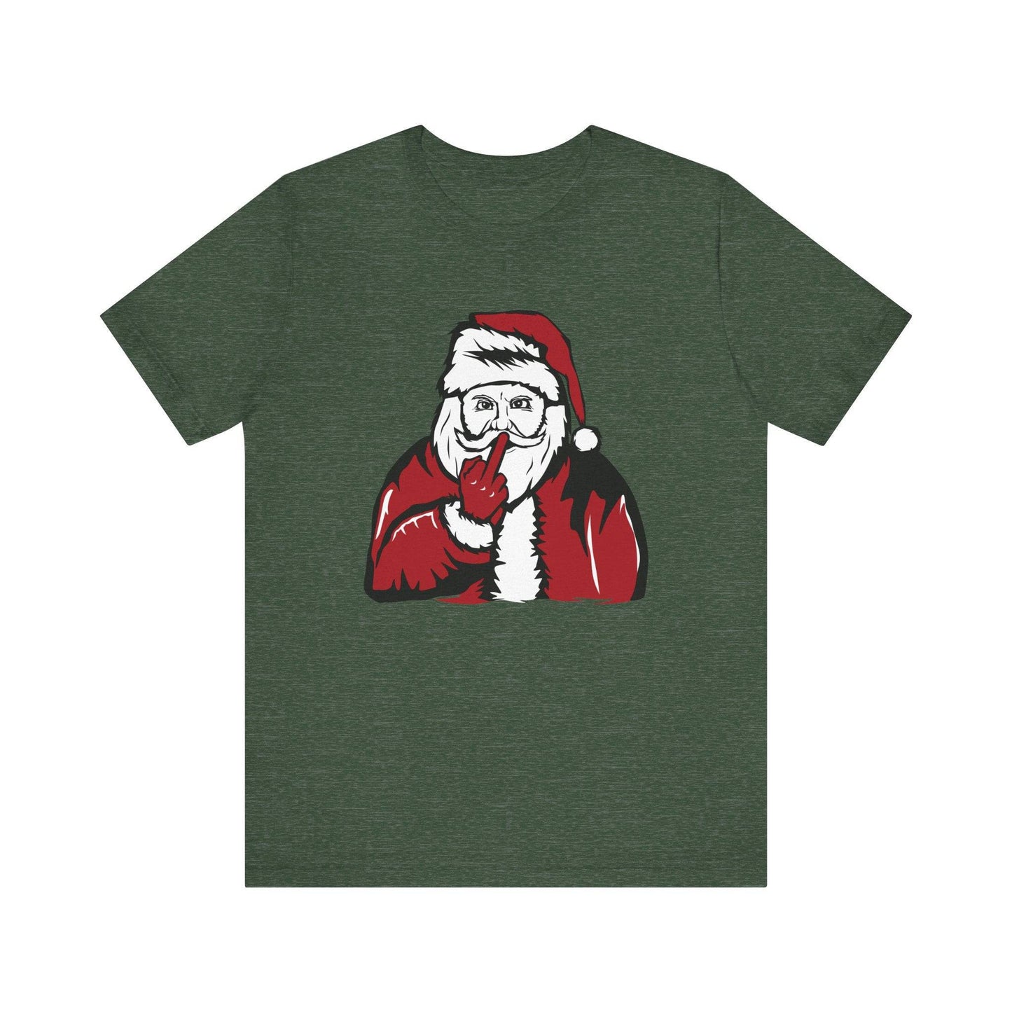 Santa Flipping the Bird Funny Christmas T-Shirt Holiday Humor - Goateez Style