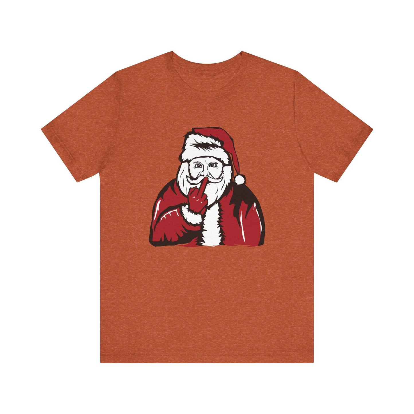 Santa Flipping the Bird Funny Christmas T-Shirt Holiday Humor - Goateez Style