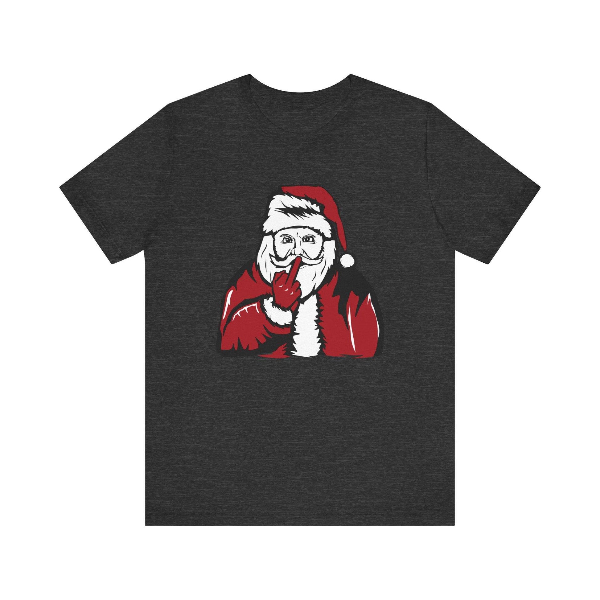 Santa Flipping the Bird Funny Christmas T-Shirt Holiday Humor - Goateez Style