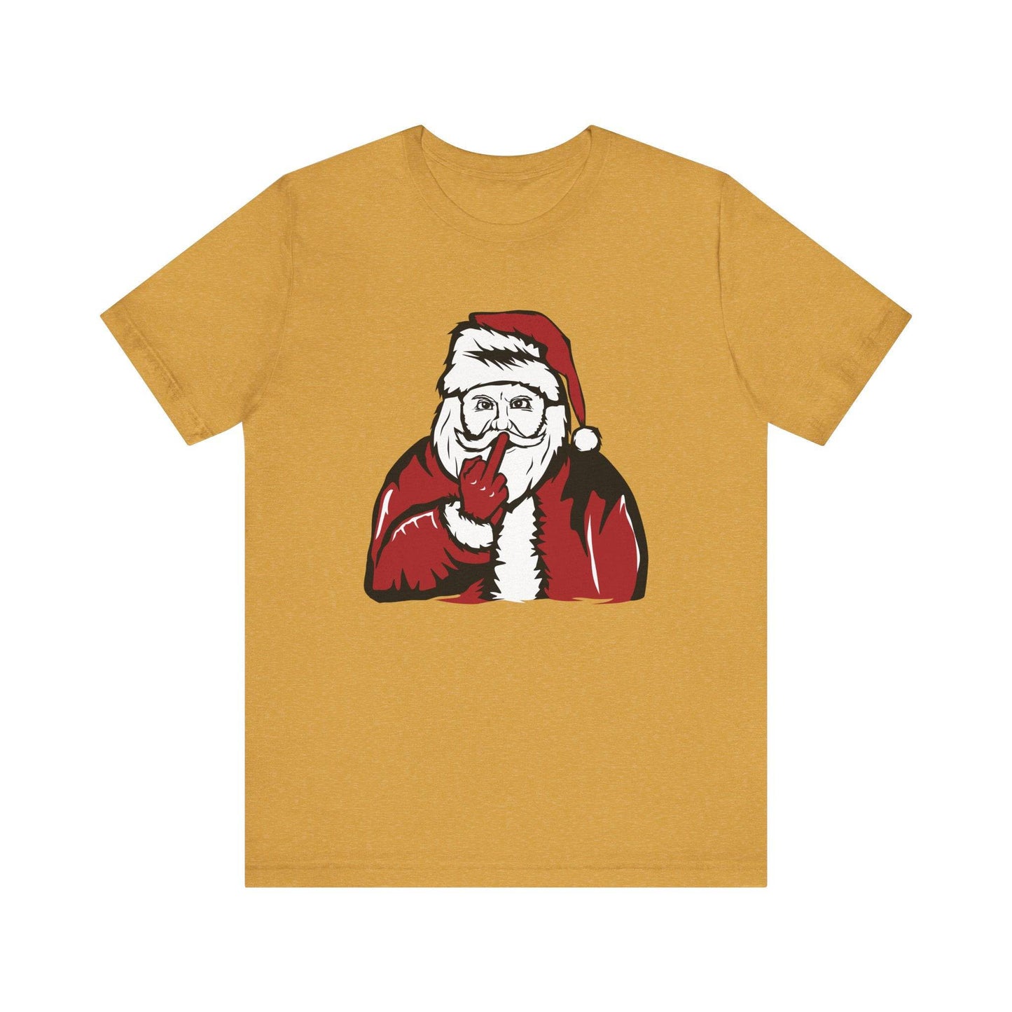 Santa Flipping the Bird Funny Christmas T-Shirt Holiday Humor - Goateez Style