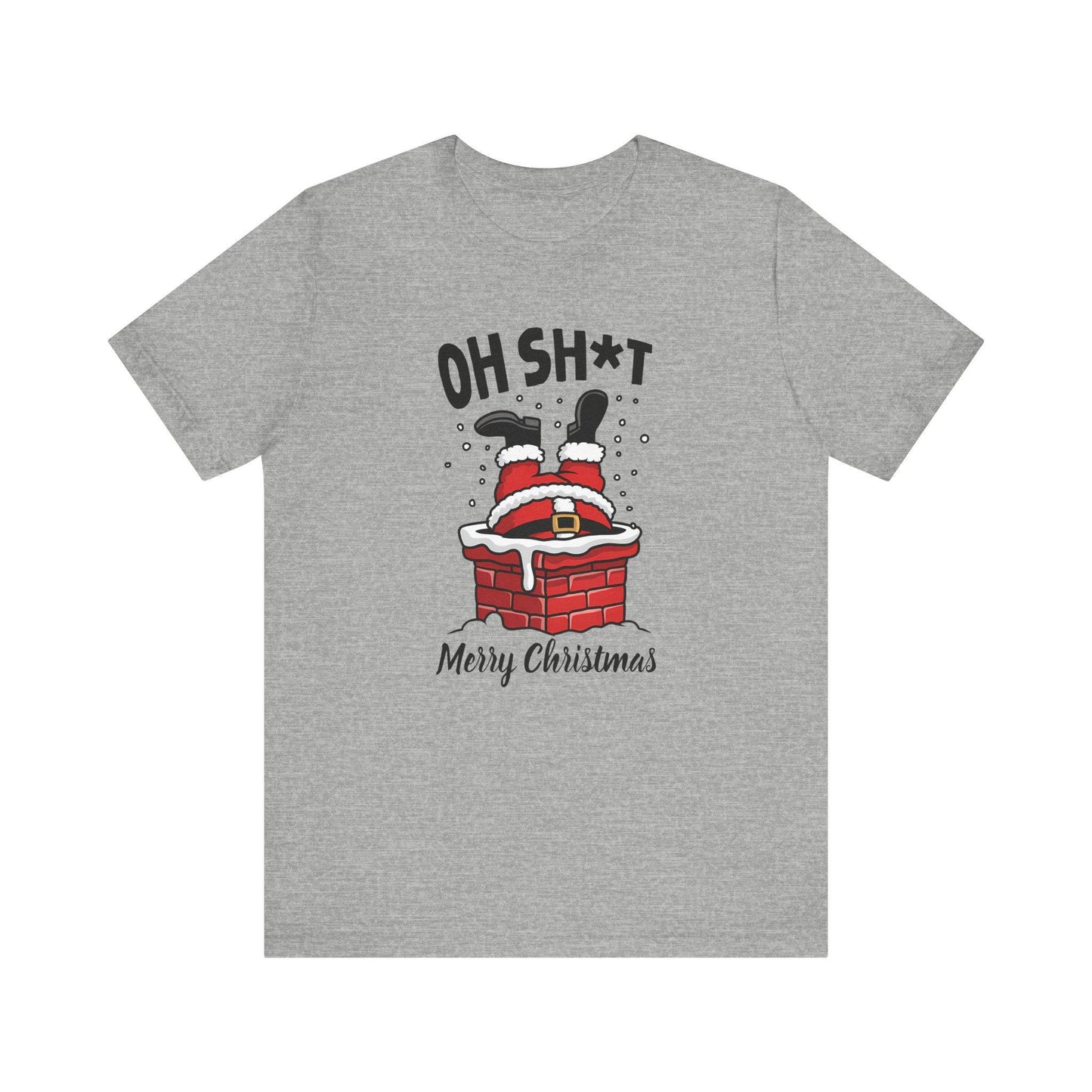 Santa Stuck in Chimney Christmas T-Shirt - Funny Holiday Graphic Tee - Goateez Style