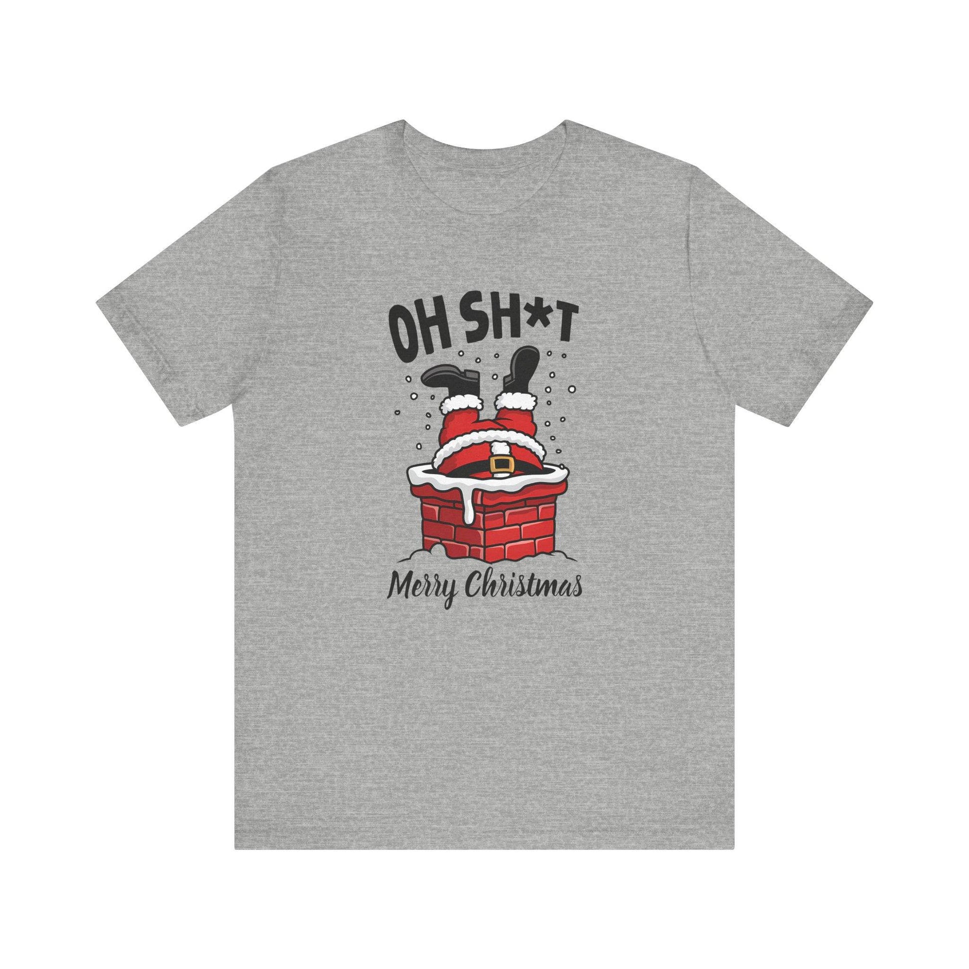 Santa Stuck in Chimney Christmas T-Shirt - Funny Holiday Graphic Tee - Goateez Style