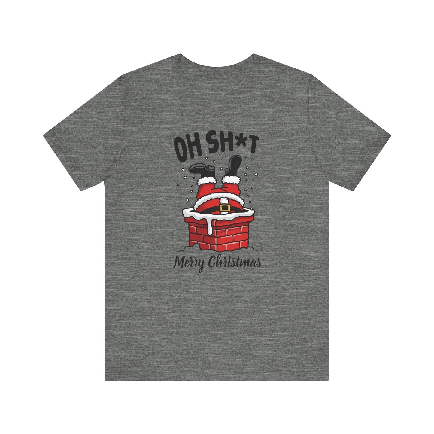 Santa Stuck in Chimney Christmas T-Shirt - Funny Holiday Graphic Tee - Goateez Style