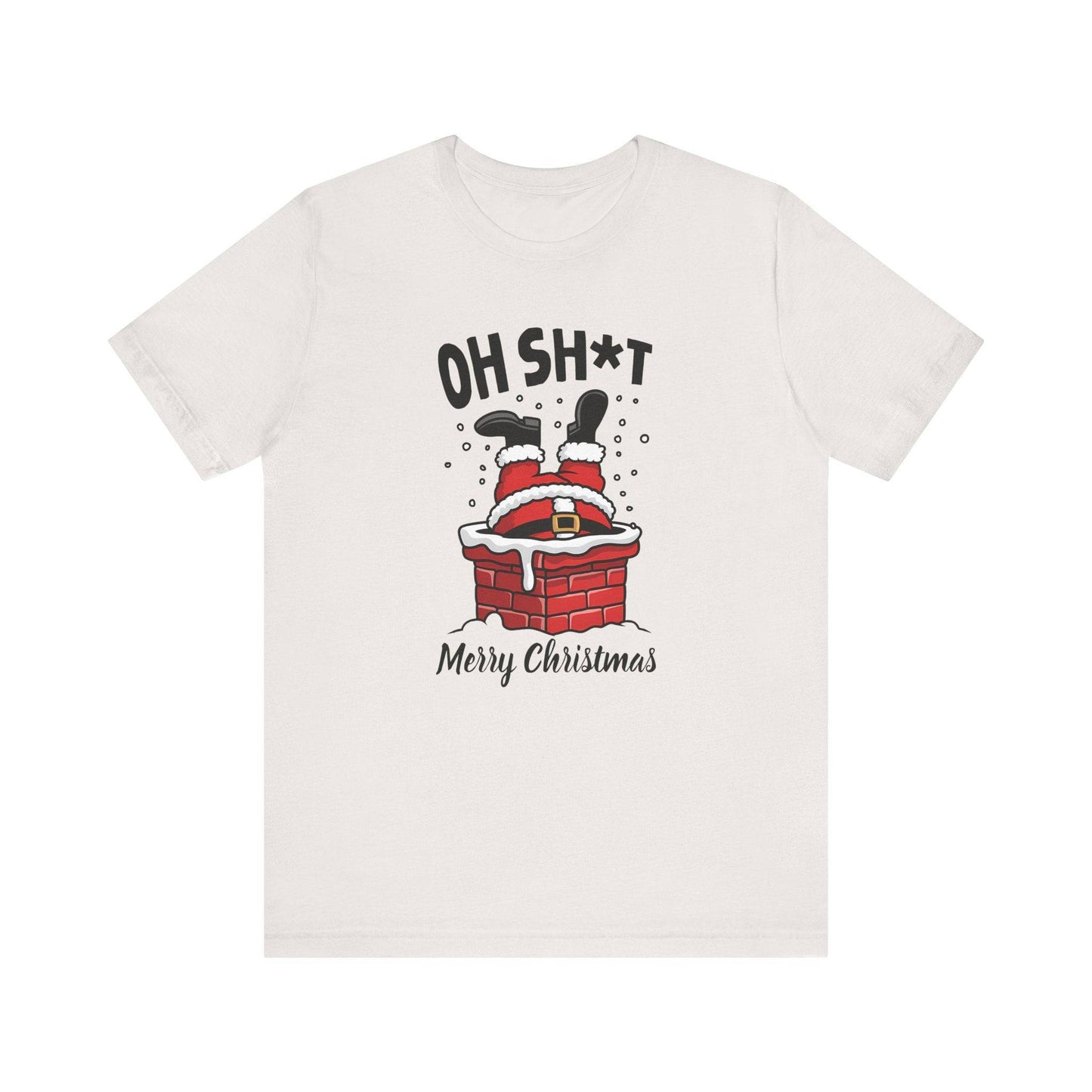 Santa Stuck in Chimney Christmas T-Shirt - Funny Holiday Graphic Tee - Goateez Style