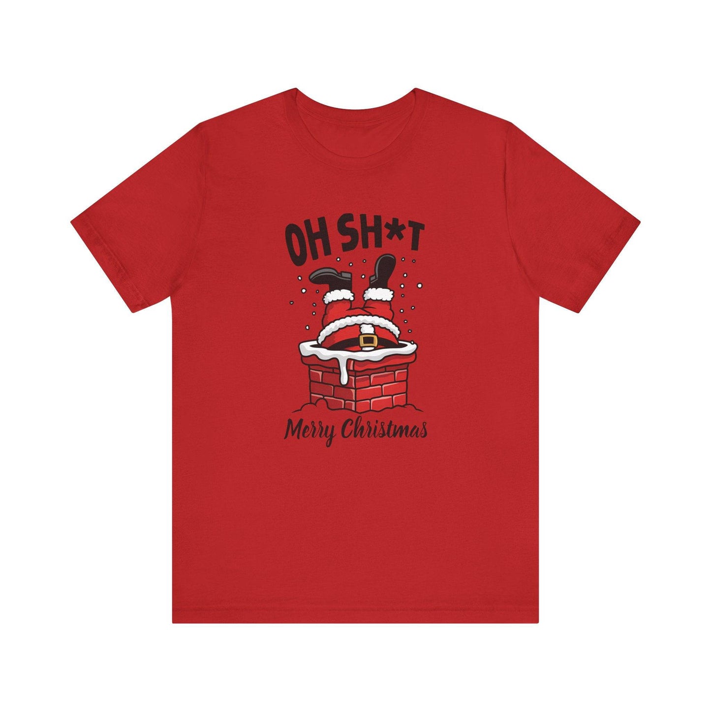 Santa Stuck in Chimney Christmas T-Shirt - Funny Holiday Graphic Tee - Goateez Style