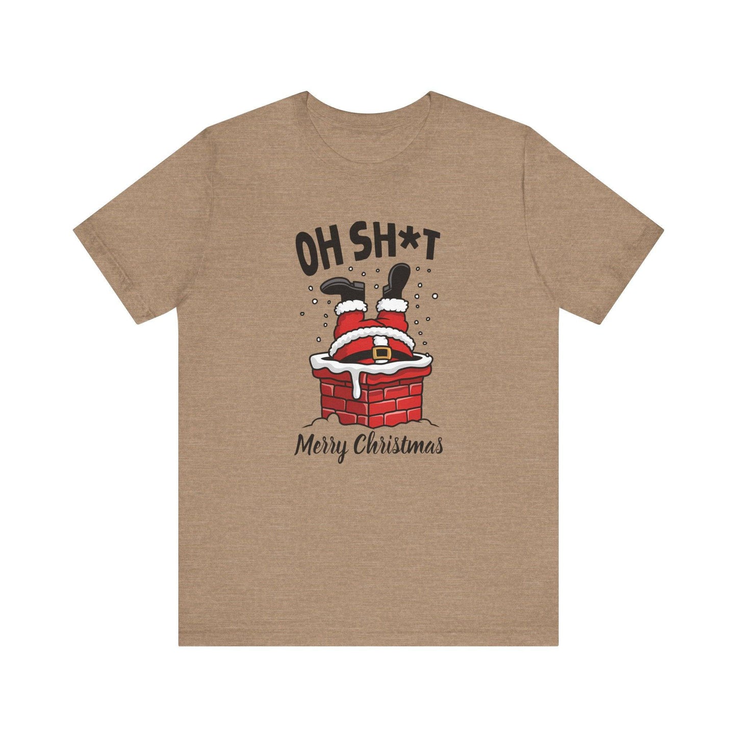 Santa Stuck in Chimney Christmas T-Shirt - Funny Holiday Graphic Tee - Goateez Style