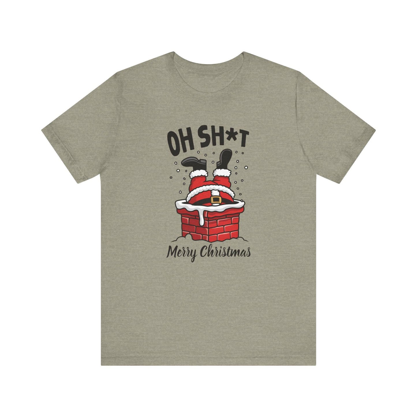 Santa Stuck in Chimney Christmas T-Shirt - Funny Holiday Graphic Tee - Goateez Style