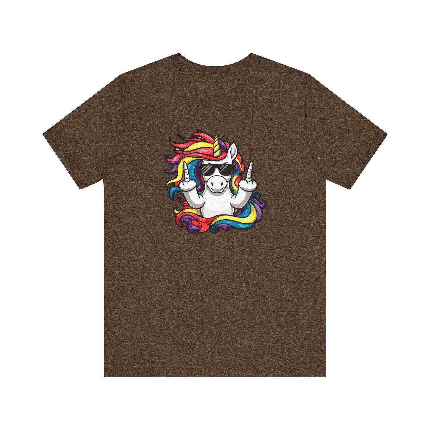 Sassy Unicorn Middle Finger T-Shirt - Bold and Funny Rainbow Unicorn Tee - Goateez Style