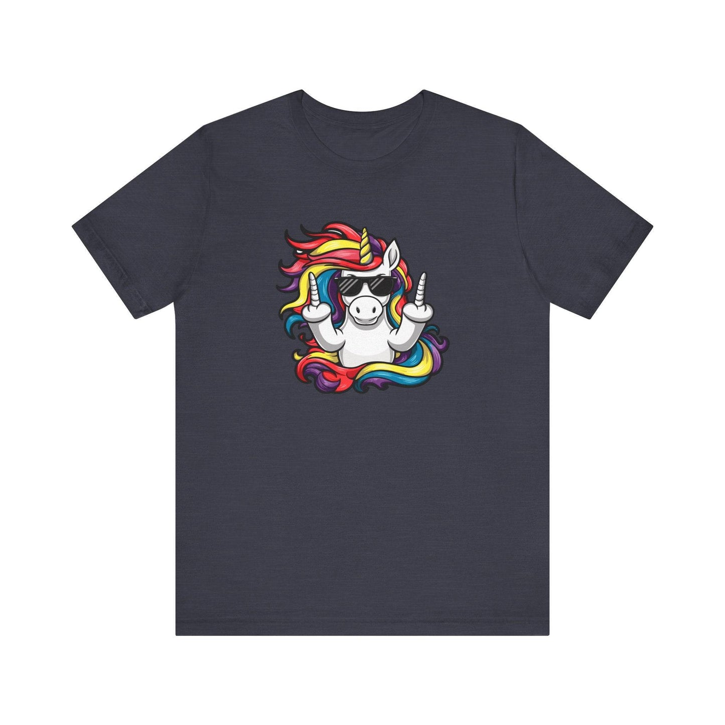 Sassy Unicorn Middle Finger T-Shirt - Bold and Funny Rainbow Unicorn Tee - Goateez Style