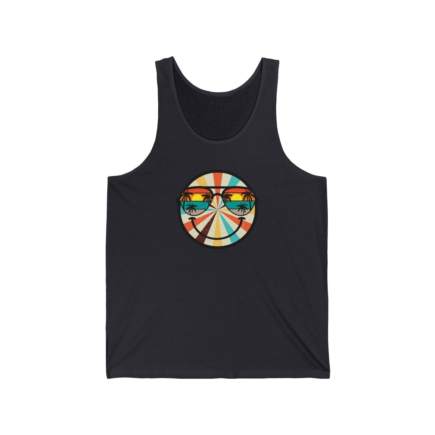 Smiley Sunset Tank Top - Retro Summer Vibes - Goateez Style