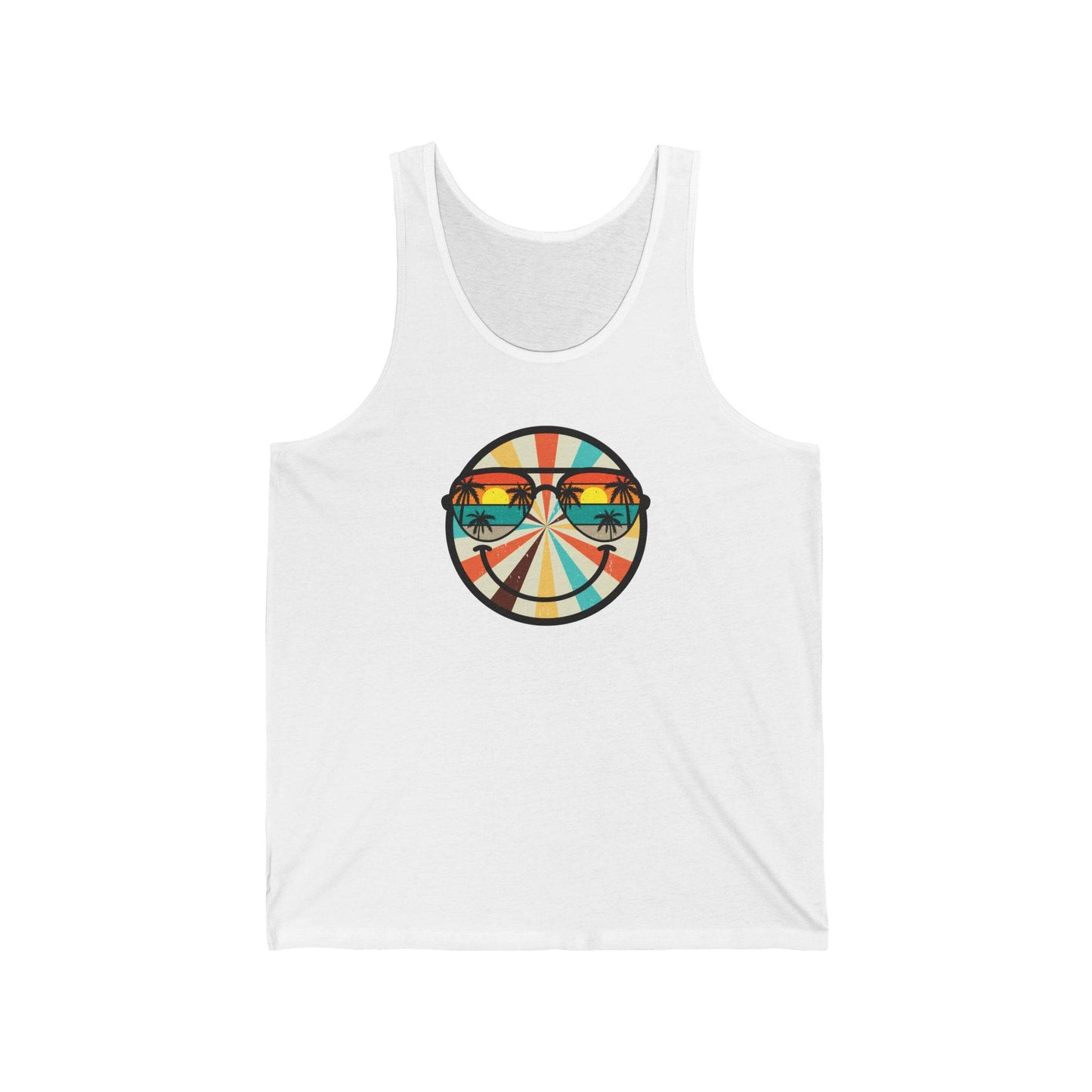 Smiley Sunset Tank Top - Retro Summer Vibes - Goateez Style