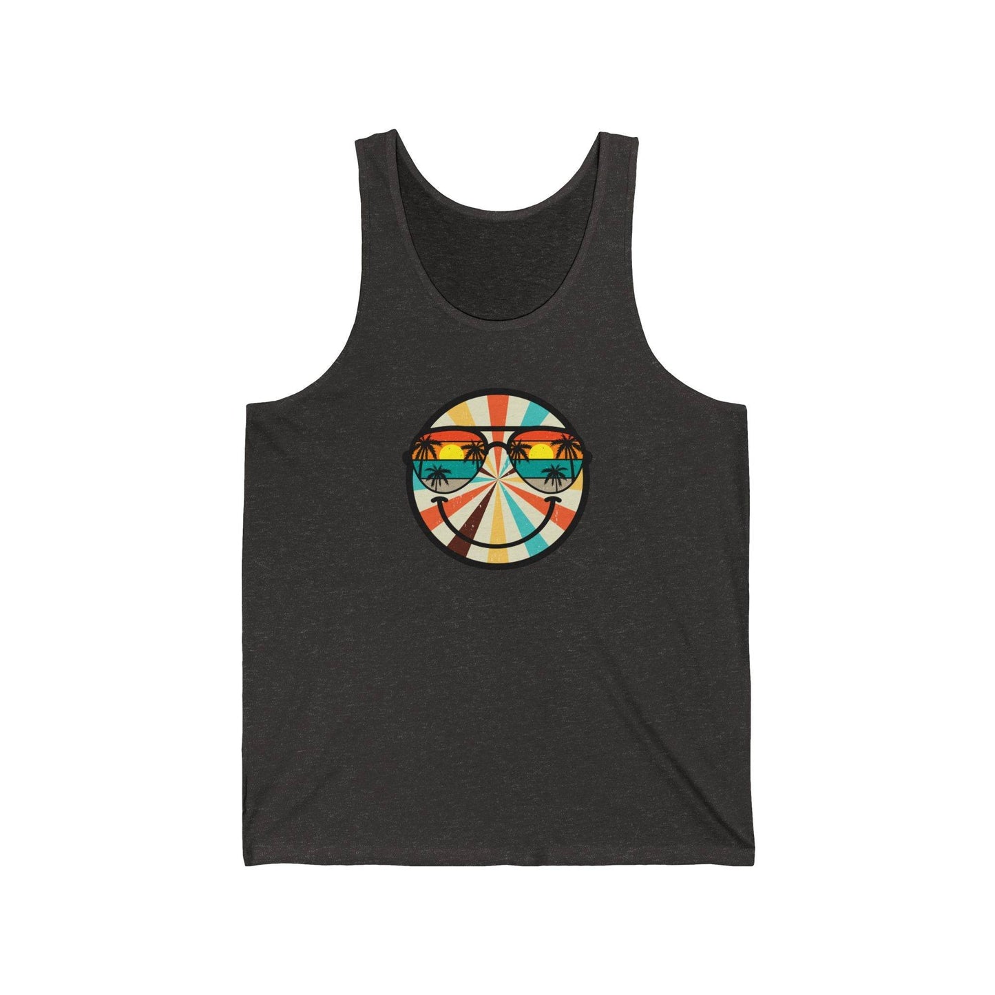 Smiley Sunset Tank Top - Retro Summer Vibes - Goateez Style