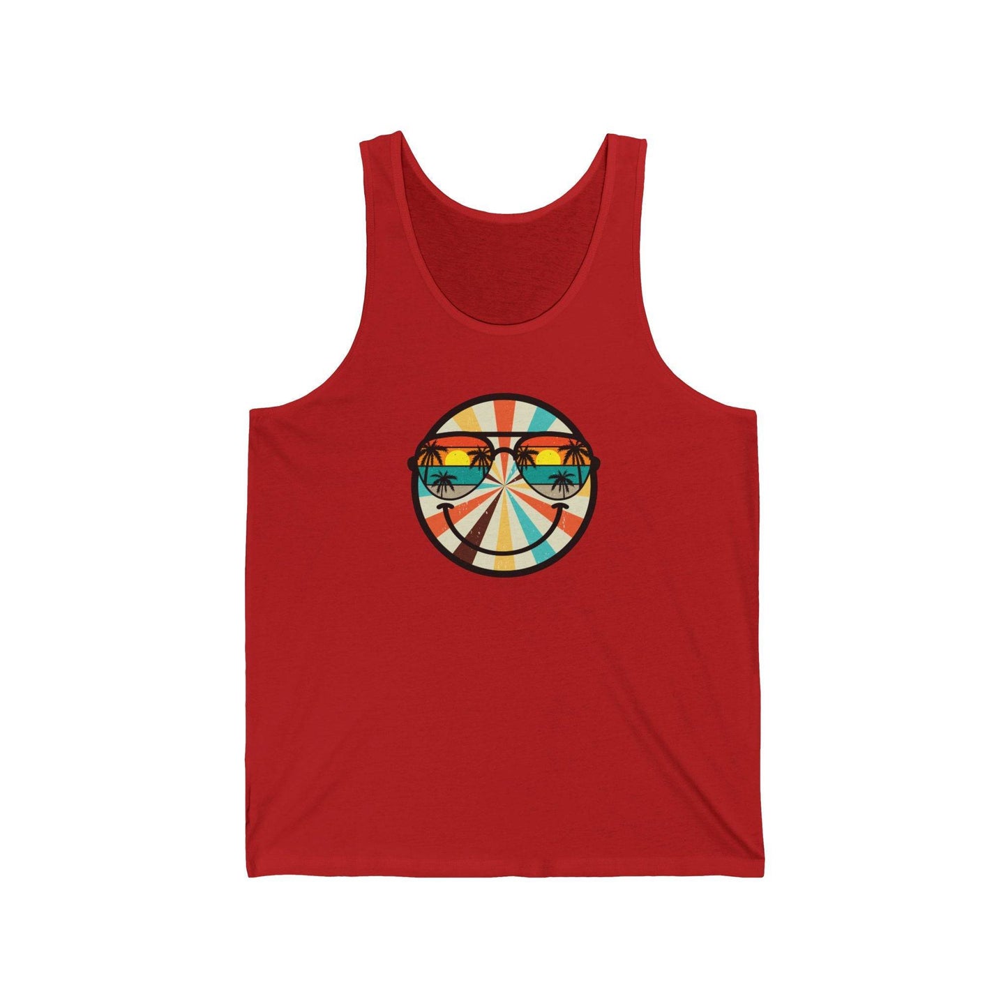 Smiley Sunset Tank Top - Retro Summer Vibes - Goateez Style