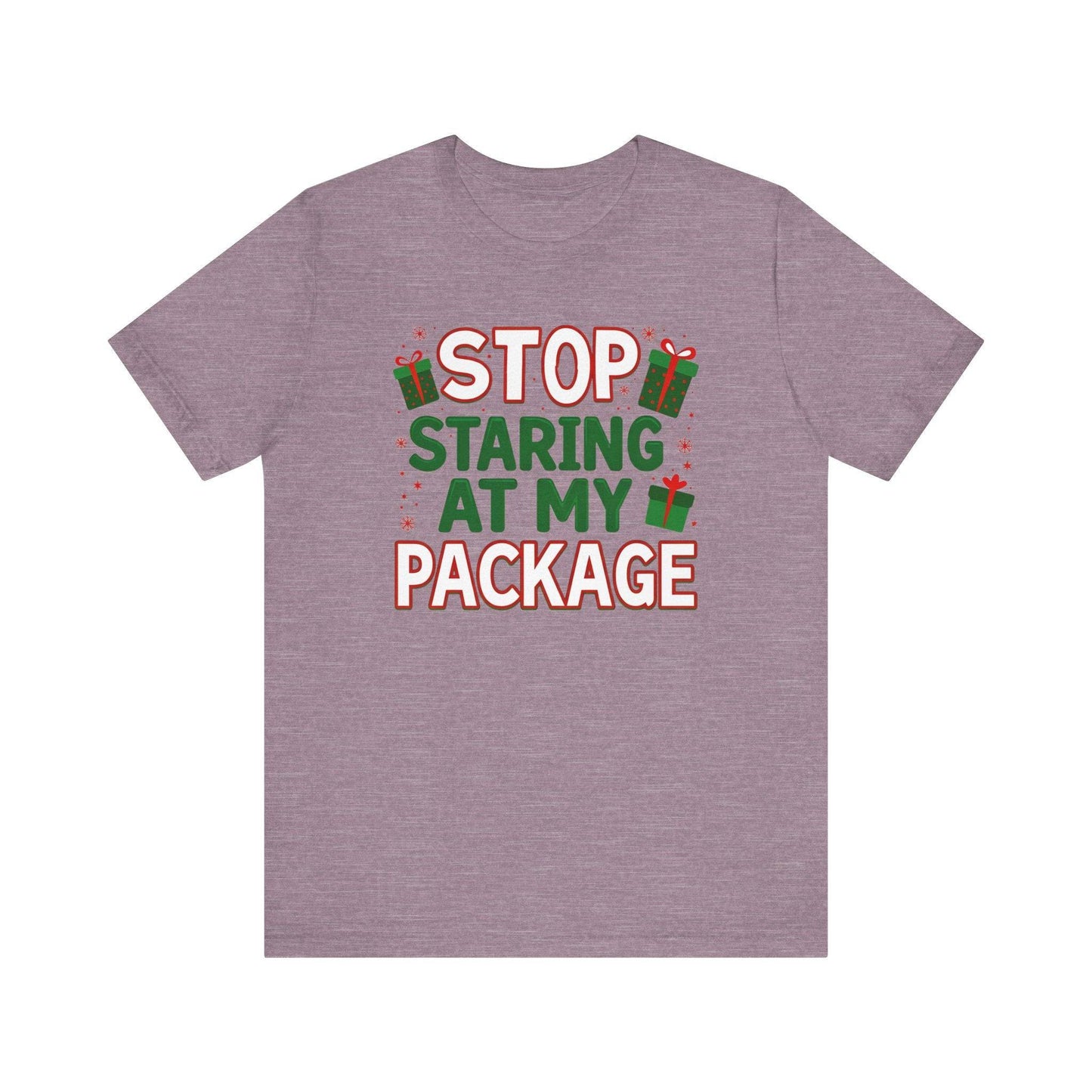 Stop Staring at My Package Funny Christmas T-Shirt - Goateez Style