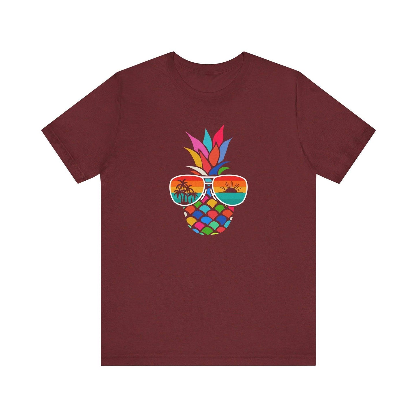 Summer Vibes Pineapple T-Shirt - Colorful Tropical Design - Goateez Style