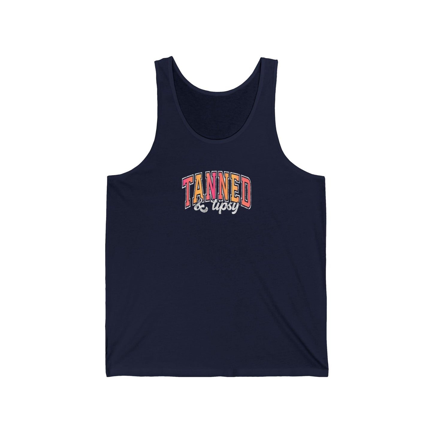 Tanned & Tipsy Tank Top - Fun Summer Vacation Design - Goateez Style