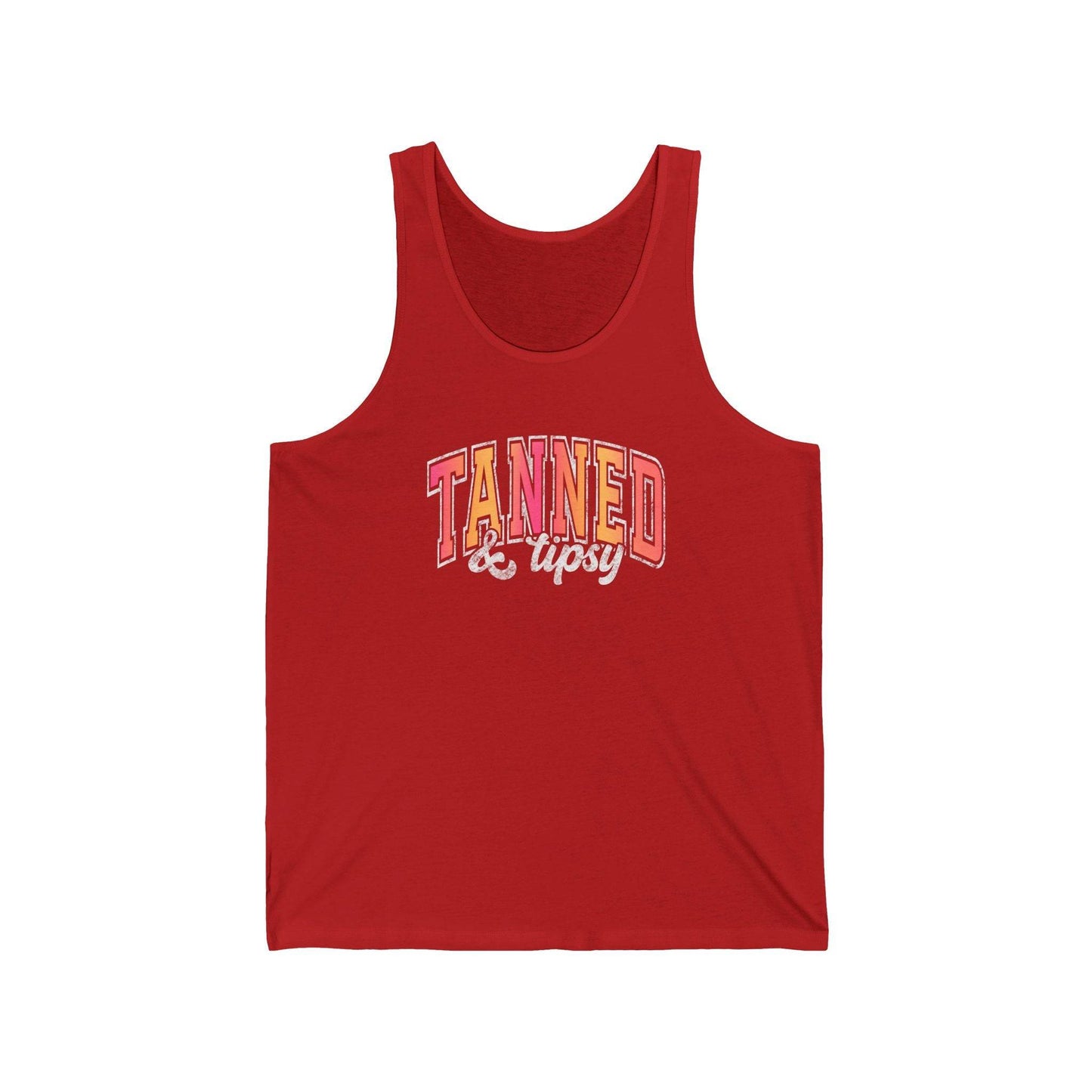 Tanned & Tipsy Tank Top - Fun Summer Vacation Design - Goateez Style