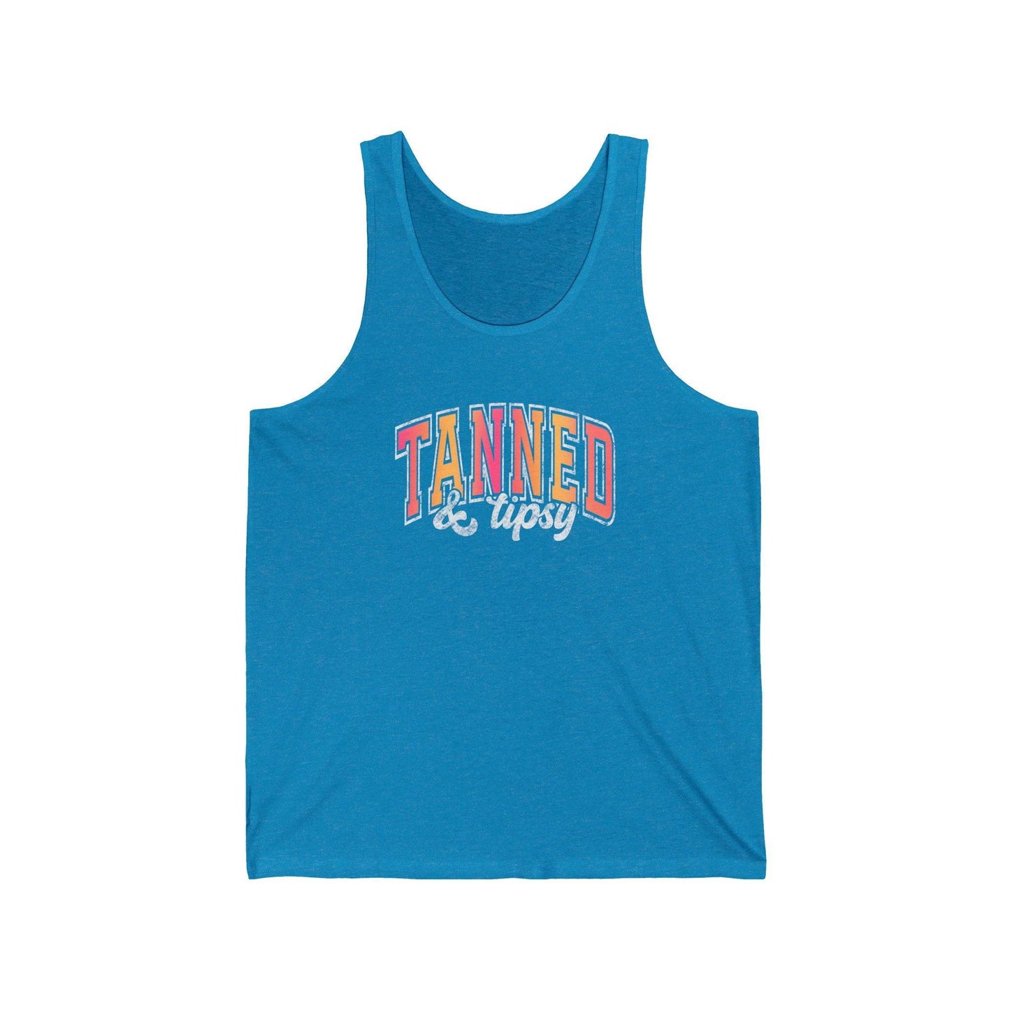 Tanned & Tipsy Tank Top - Fun Summer Vacation Design - Goateez Style