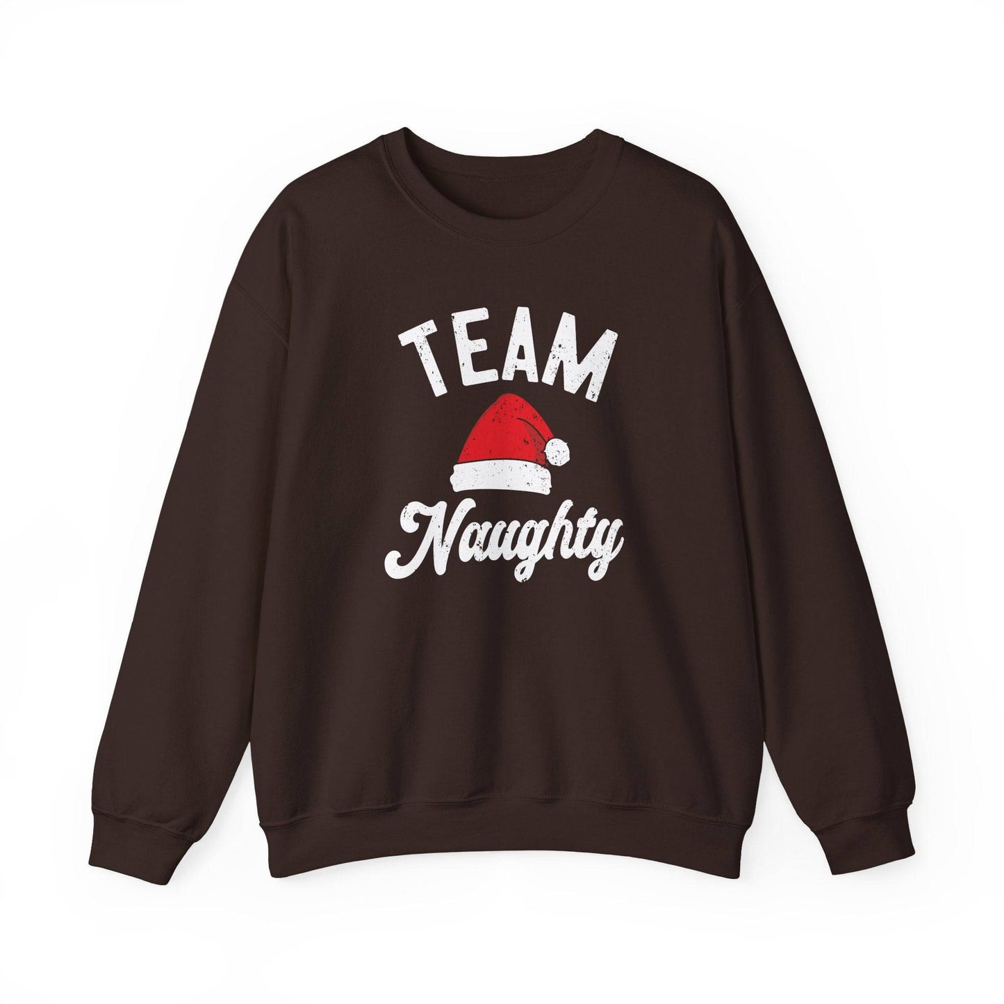 Team Naughty Funny Christmas Sweatshirt - Santa Hat Holiday Humor - Goateez Style