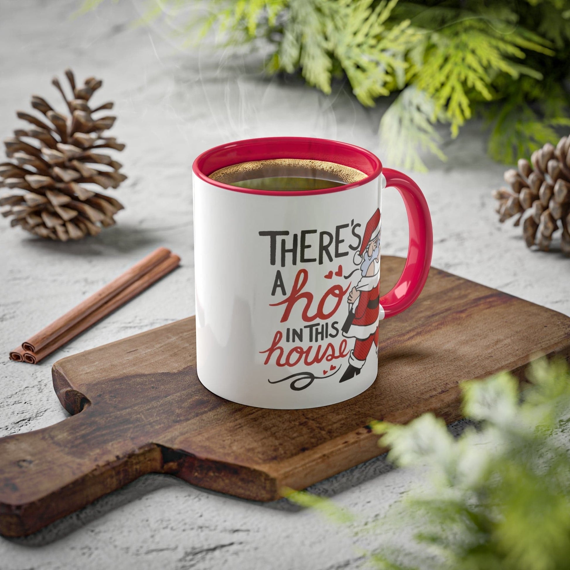 There's a Ho in This House Santa Mug - Funny Adult Christmas Coffee Cup - Goateez Style
