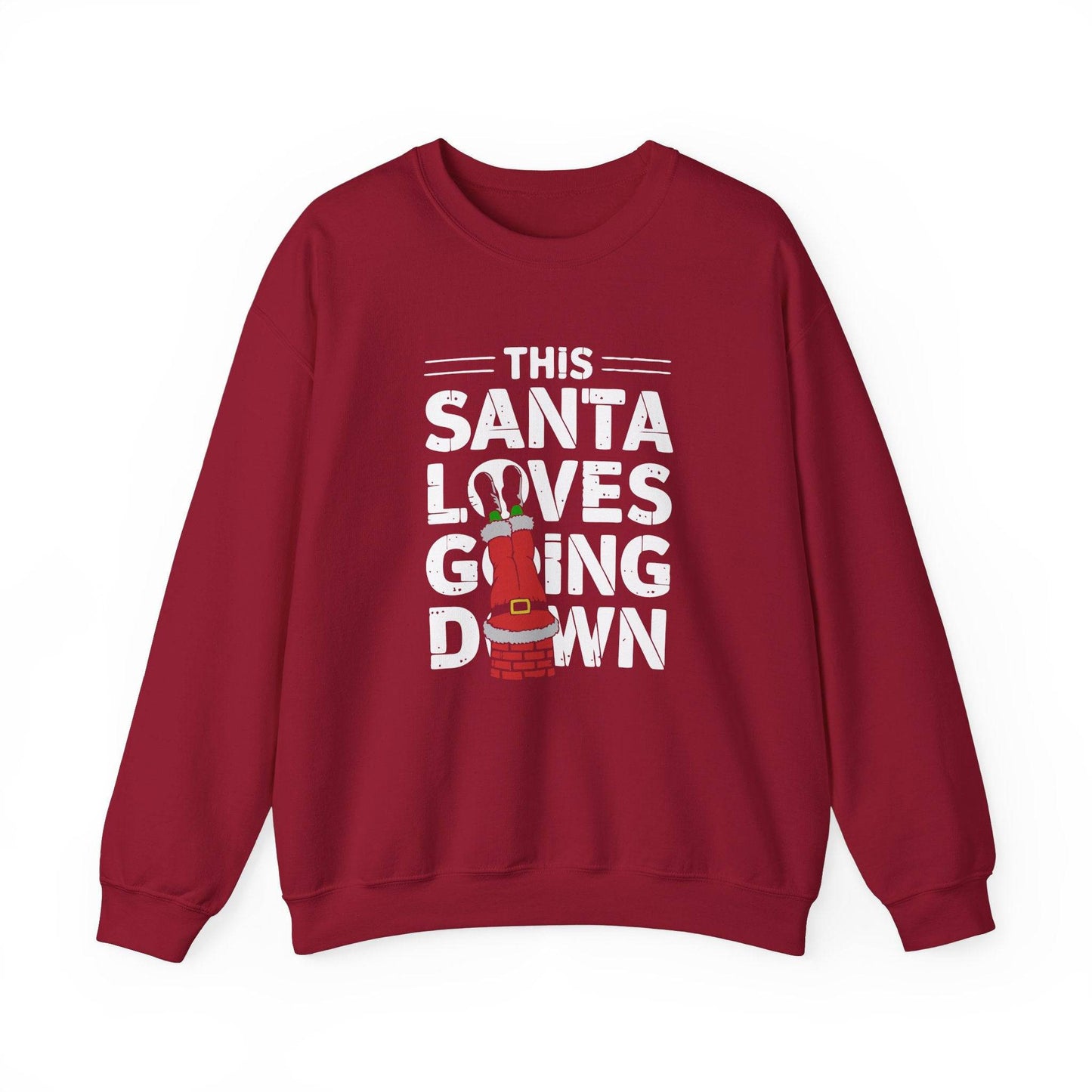 This Santa Loves Going Down Sweatshirt - Naughty Christmas Humor - Goateez Style