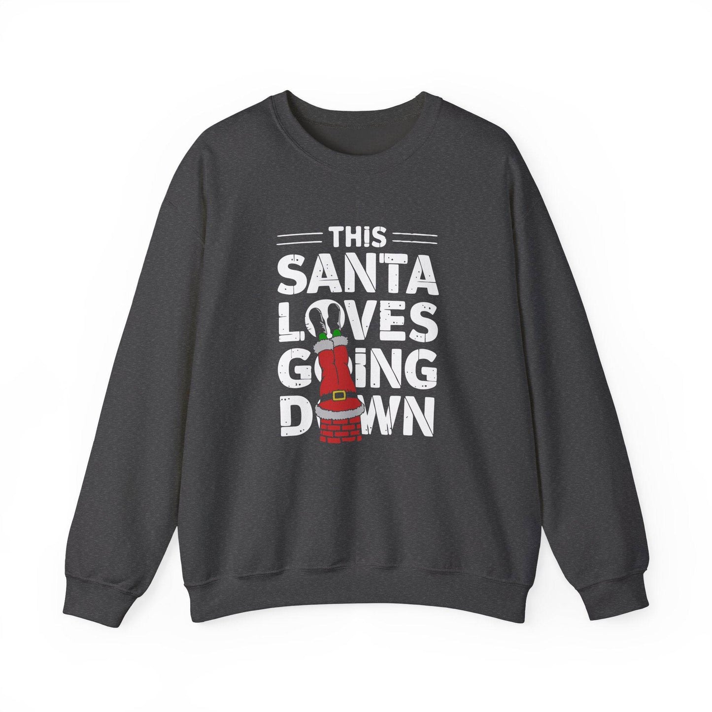 This Santa Loves Going Down Sweatshirt - Naughty Christmas Humor - Goateez Style