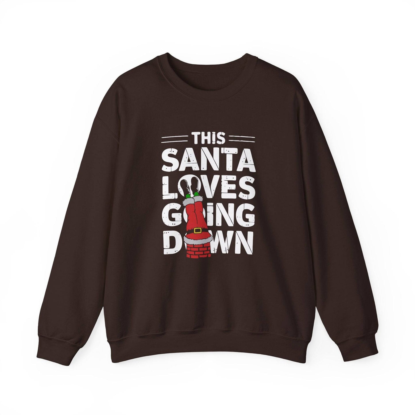 This Santa Loves Going Down Sweatshirt - Naughty Christmas Humor - Goateez Style