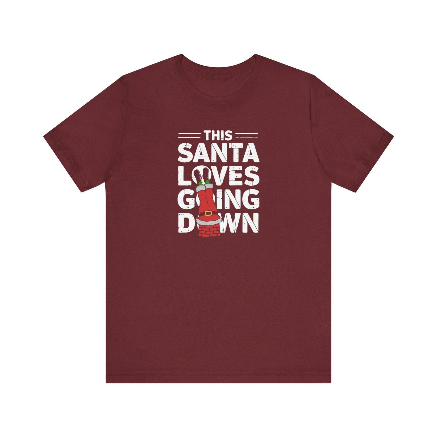This Santa Loves Going Down T-Shirt - Funny Christmas Graphic Tee - Goateez Style