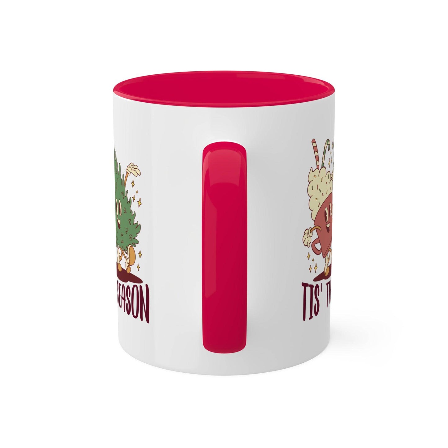 Tis the Season Coffee Mug - Festive Christmas Tree & Hot Cocoa Design - Goateez Style