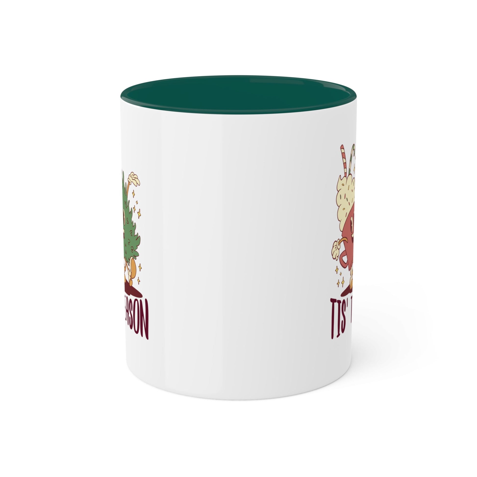 Tis the Season Coffee Mug - Festive Christmas Tree & Hot Cocoa Design - Goateez Style