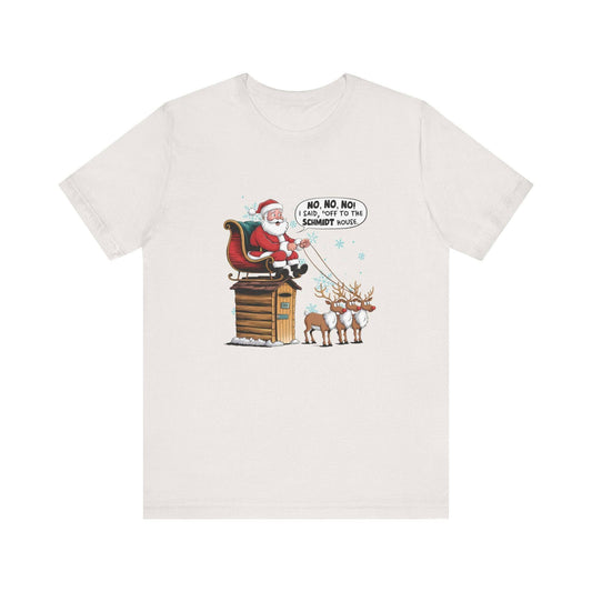 Title: Off to the Schmidt House Funny Santa Sweatshirt - Christmas Humor - Goateez Style