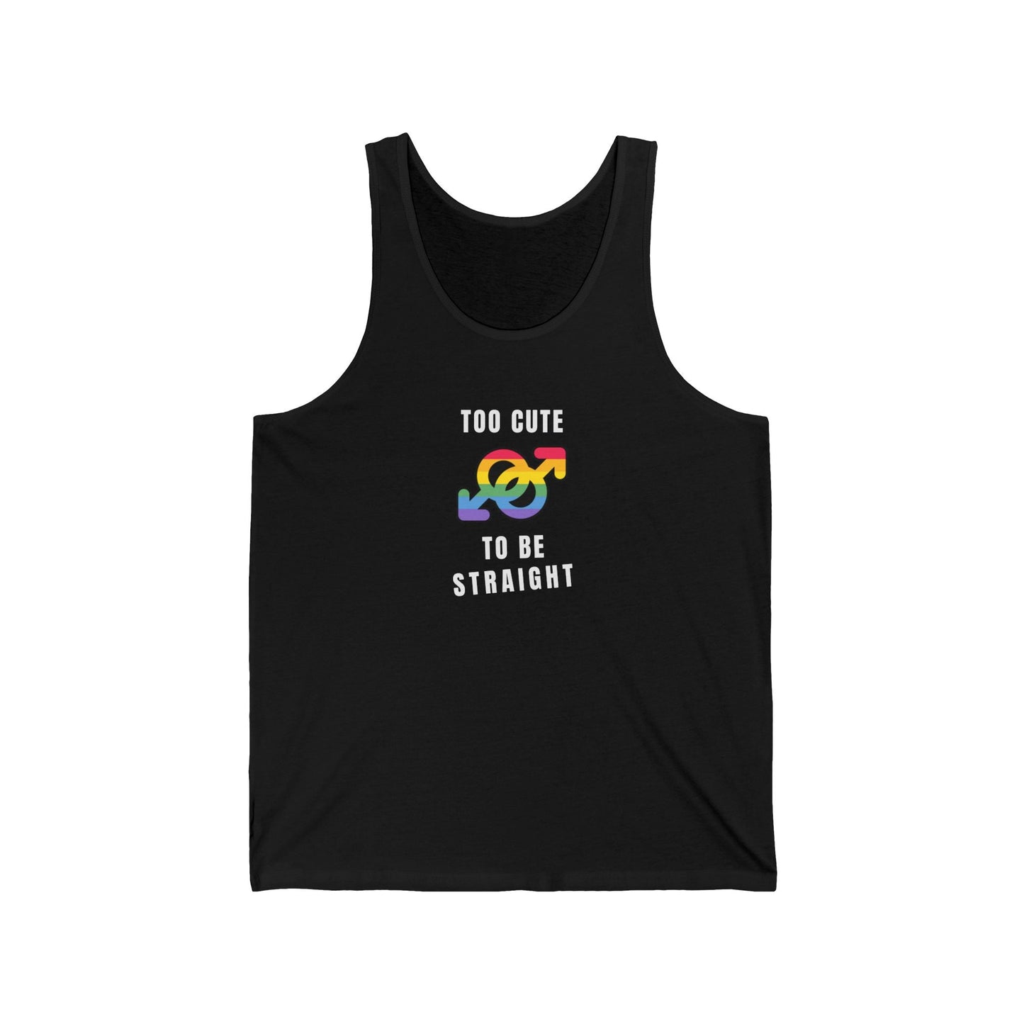 Too Cute to Be Straight Rainbow Pride Tank Top - Goateez Style