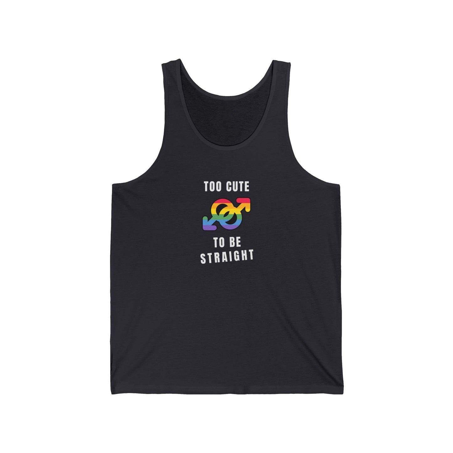 Too Cute to Be Straight Rainbow Pride Tank Top - Goateez Style