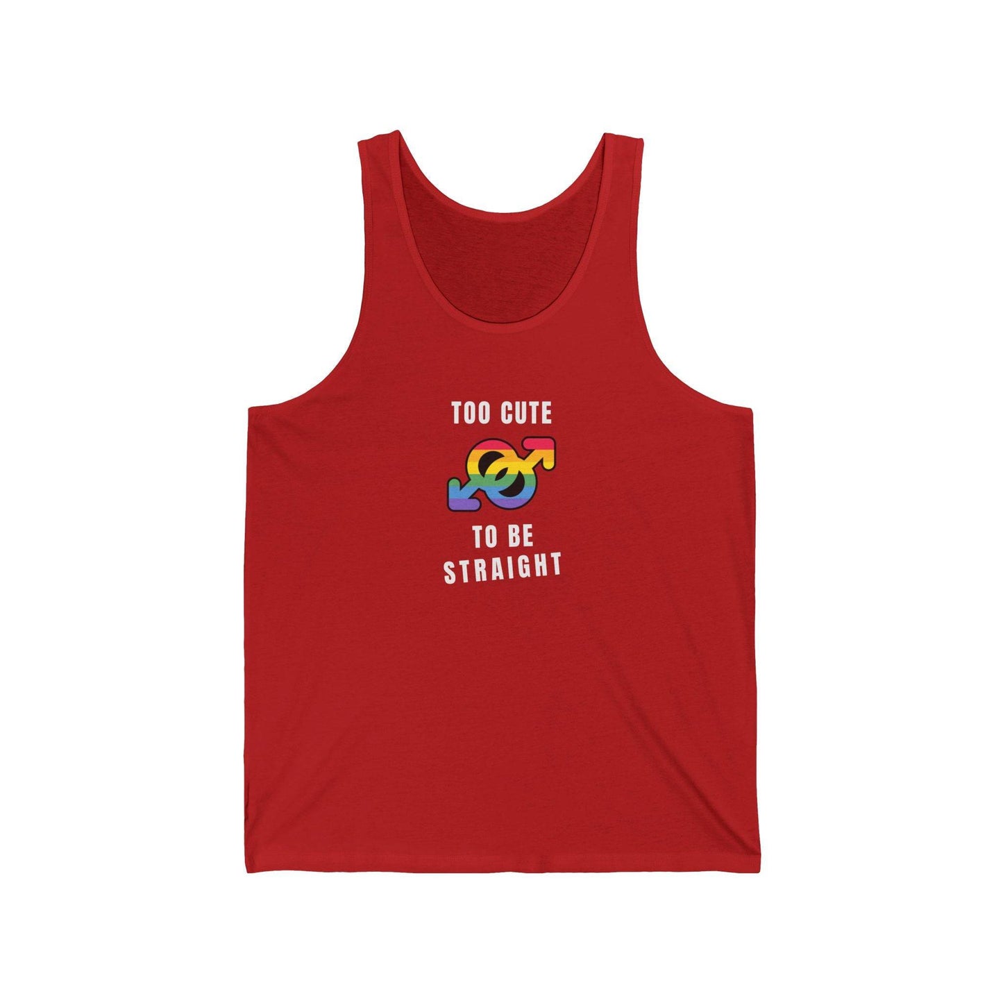 Too Cute to Be Straight Rainbow Pride Tank Top - Goateez Style